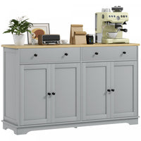 HOMCOM Sideboard Cabinet with Storage Drawers Adjustable Shelves Grey