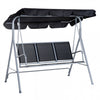 Outsunny 3-seater Patio Swing, Outdoor Swing Chair, A Frame Porch Swing With Canopy Garden Hammock Glider Bed, Black