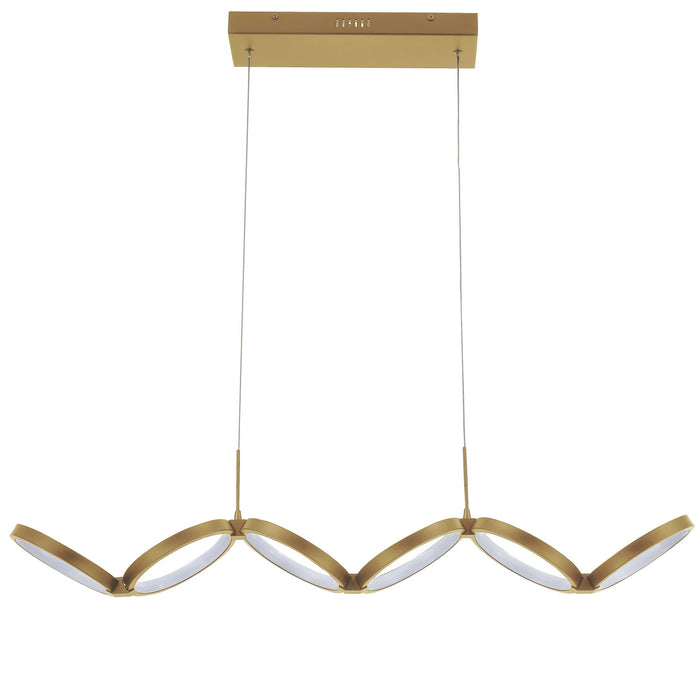 Dainolite Philo LED Horizontal Pendant 50w Aged Brass White Silicone Diffuser Lamp