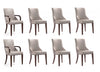 Shubert Modern 8-Piece Dining Chair Set in Light Gray