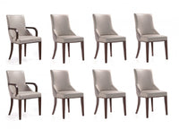 Shubert Modern 8-Piece Dining Chair Set in Light Gray