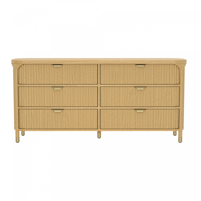 Park Contemporary 68\" Dresser in Natural (6-Drawer)