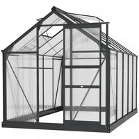 Outsunny Greenhouse, Walk-in Hot House, Clear Pc Board With Sliding Door