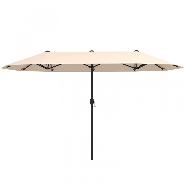Costway 13 FT Large Patio Umbrella Outdoor Double-Sided Table Market Umbrella for Garden Beige