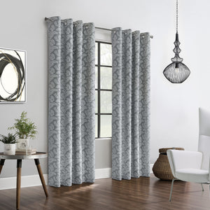 Thermaplus Patricia Silver Blackout Grommet Curtain Panel - 52 x 95