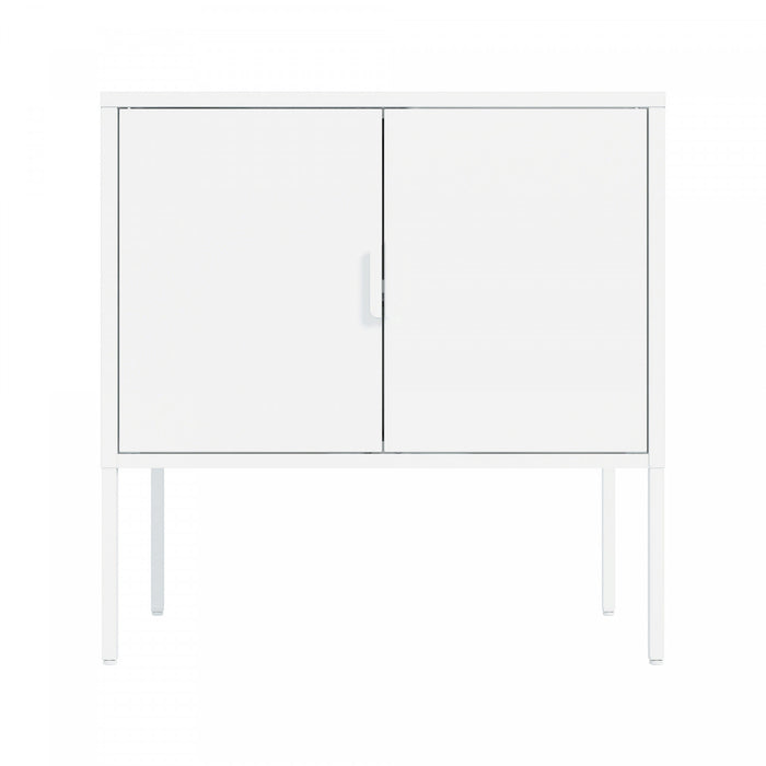 Ava Modern 24\" Metal Accent Cabinet in White