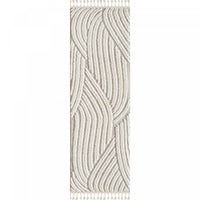 Velvet Crescent Cream Washable Shag Area Rug 8'x10' Indoor Area Rug