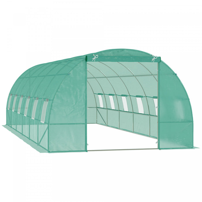 Outsunny 26.2' X10' X 6.7' Large Walk In Tunnel Greenhouse Garden Plant Seed Green House Premium Steel Frame
