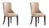 Manhattan Comfort Set of 2 Shubert Modern Faux Leather & Velvet Dining Chairs - Tan