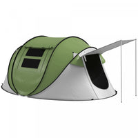 Outsunny Camping Tent With Porch And Carry Bag, 3000mm Waterproof, Green