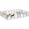 PawHut Dog Playpen, 31.5\" W Heavy-Duty Metal Puppy Play Pen, Pet Exercise Fences for Outside and Indoor, DIY Design with Door for Multiple Dogs, 24 Panels, 39\" H