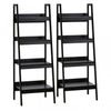 HOMCOM Set of 2, 4 Tier Ladder Shelf Bookcase, Multifunctional Display Rack