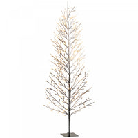 HOMCOM 6FT Lighted Snow-Flocked Twig Tree with Fairy Lights 328 LED