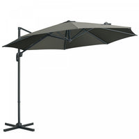 Outsunny ⌀ 9.6' Patio Hanging Offset Umbrella Aluminum Pole, 360° Rotation