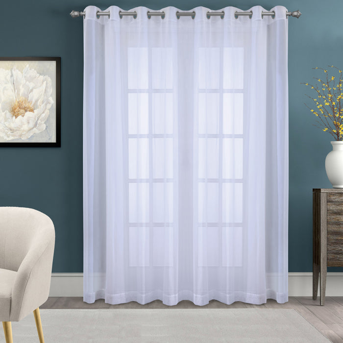 Habitat Cote D'azure White Sheer Grommet Curtain Panel - 112 x 95