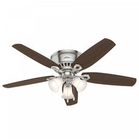 Builder Low Profile Ceiling Fan with Light Fixture - Grey 