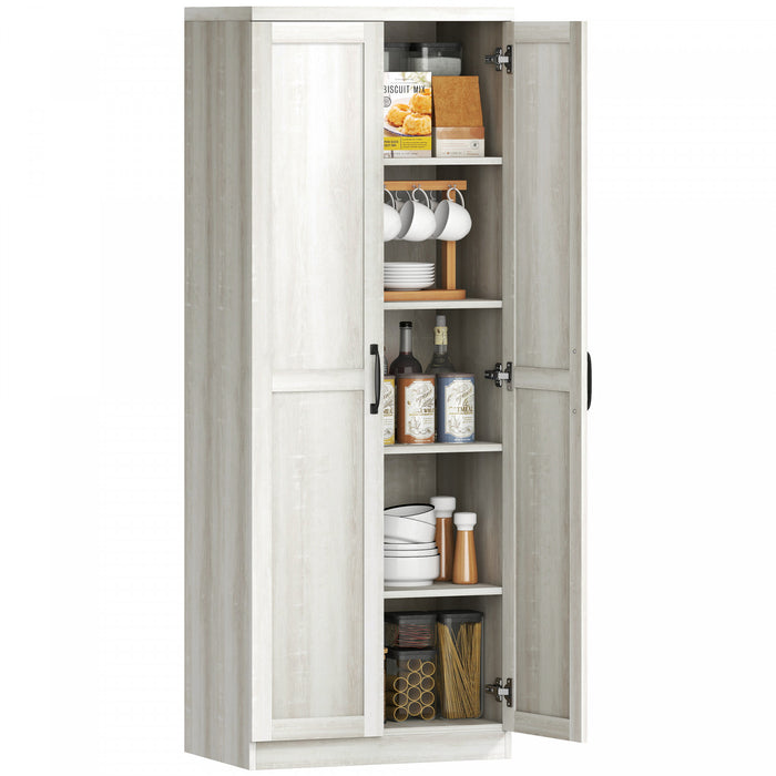 HOMCOM Kitchen Pantry Cabinet with Adjustable Shelves for Dining Room