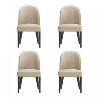 Hillman Modern Wood Upholstered Dining Chair in Sand - Set of 4