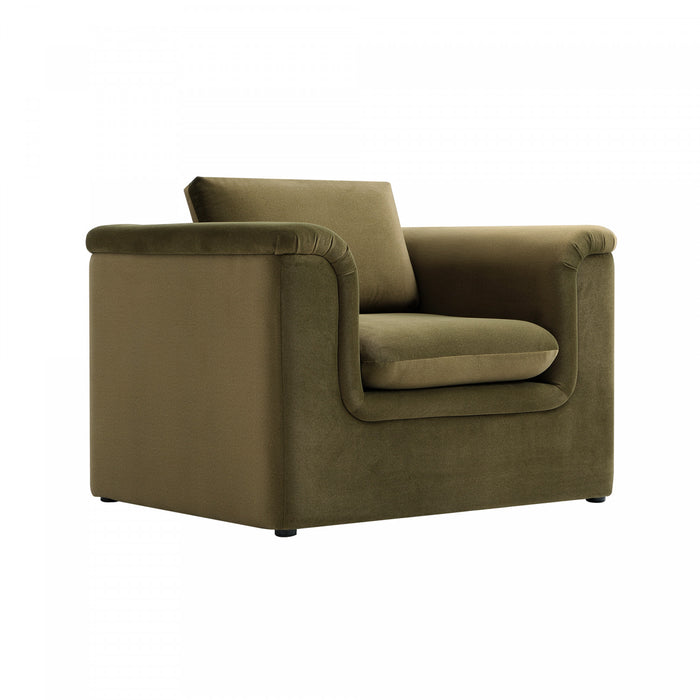 Haven Contemporary Modern Upholstered Accent Chair in Forest Green