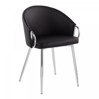 LumiSource Claire Faux Leather Contemporary Glam Dining Chair - Silver/Black