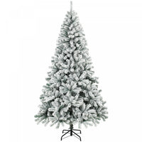 HOMCOM 7ft Flocked Christmas Tree with Hinged Design, Fir Xmas Tree