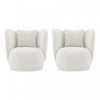 Siri Modern Upholstered Lounge Chair in Cream - Set of 2