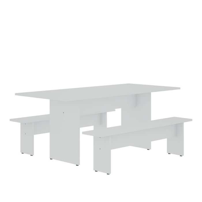 Nomad Modern 3-Piece Dining Set in White