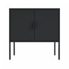 Ava Modern 24\" Metal Accent Cabinet in Black