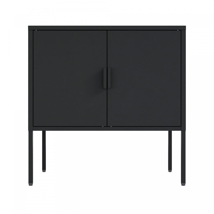Ava Modern 24\" Metal Accent Cabinet in Black