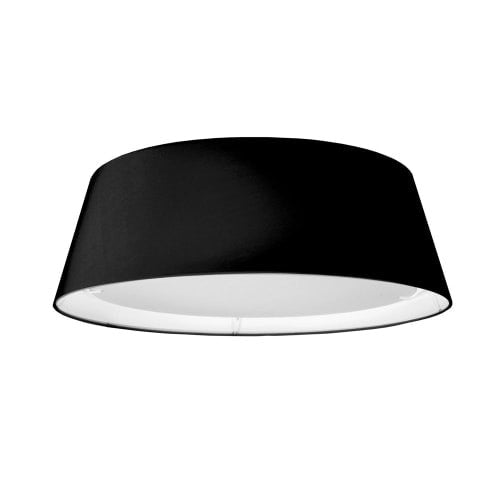 Dainolite Tdled Flush Mount Tapered Drum Shade Black/White Lamp