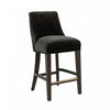 Beever Modern Chenille Wood Counter Stool in Black | Tabouret de comptoir moderne Beever en bois et chenille, coloris noir