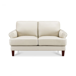Hydeline Sarina Leather Loveseat - Vanilla