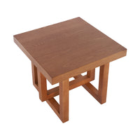 Ethan Rustic Solid Rubberwood End Table,Beige