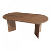 FlexDine 63-79 Inch Oval Extendable Dining Table with Hidden Leaf and Dual Pedestal Base, Walnut | FlexDine Table a Manger Ovale Extensible 63-79 po avec Rallonge Cachee et Base a Double Piedestal, Noyer