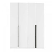 Lee Modern 2-Piece Wardrobe Closet in White Armoire
