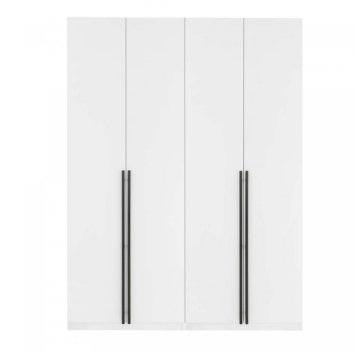 Lee Modern 2-Piece Wardrobe Closet in White Armoire
