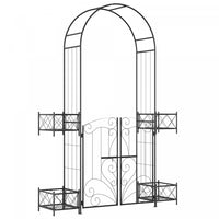 Outsunny Metal Garden Arch Garden Arbor Trellis For Climbing Plants Black