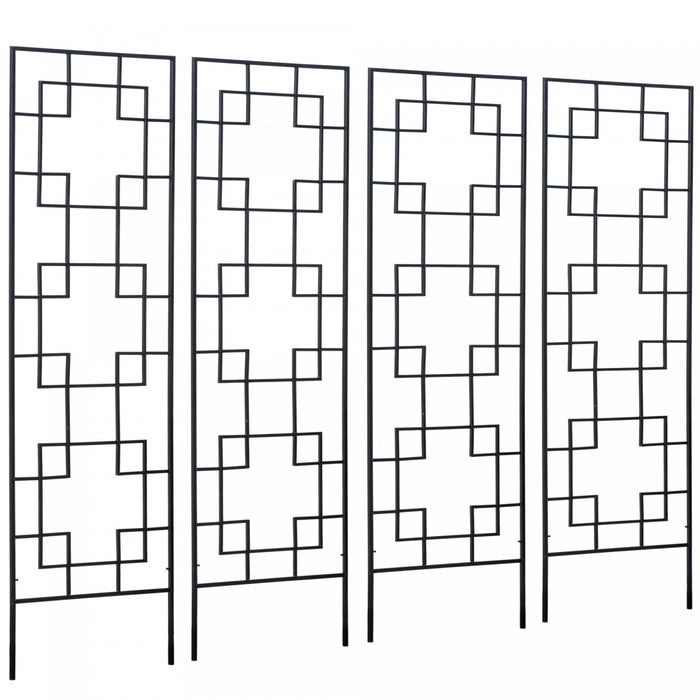 Outsunny 72\" Garden Trellis Pack Of 4, For Roses, Vine, Cucumber, Clematis