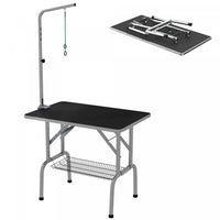 Pawhut Dog Grooming Table With Adjustable Grooming Arm, Pet Grooming Table For Dogs With Storage She
