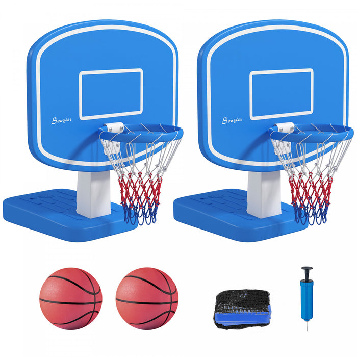 Soozier 2-in-1 Pool Basketball & Volleyball Game Set With Fillable Base