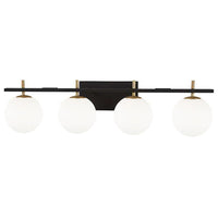 Dainolite Vivaldi 4 Light Vanity Light Matte Black/Aged Brass Lamp