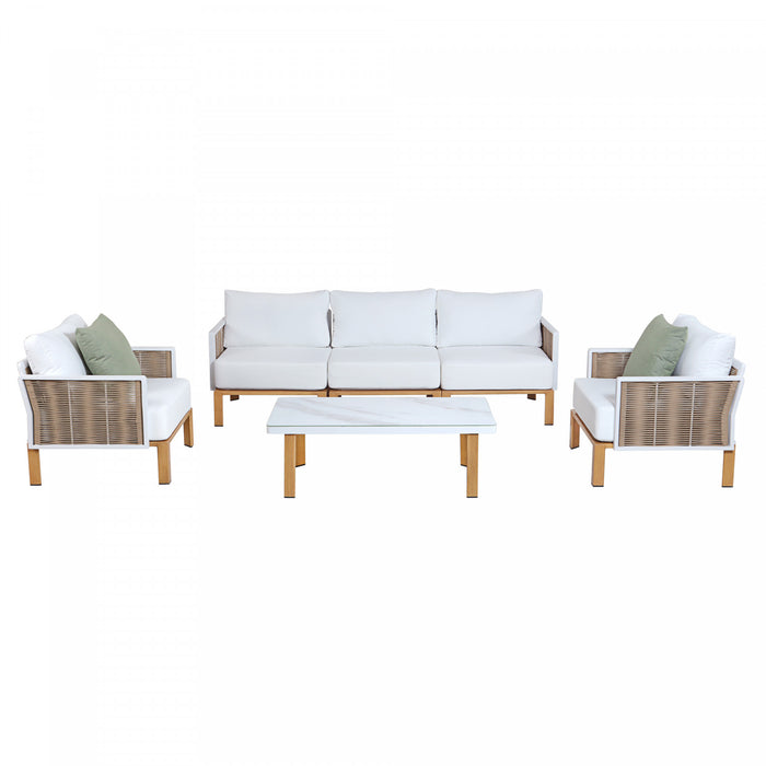 Vine Modern 4-Piece Conversation Set in White