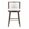 Evalyn Modern Wood Upholstered Barstool in White