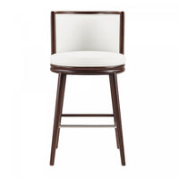 Evalyn Modern Wood Upholstered Barstool in White