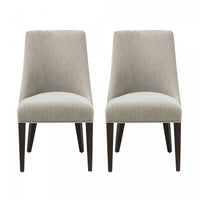 Beever Modern Wood Chenille Dining Chair in Taupe - Set of 2 