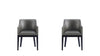 Gansevoort Modern Wood Vegan Leather Armchair in Graphite - Set of 2