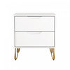 Avira Mid-Century Modern 20" Nightstand in White (2-Drawer) | Table de nuit Avira style milieu du siecle moderne 20" en blanc (2 tiroirs)