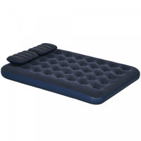 Outsunny Queen Air Mattress With 2 Pillows, Inflatable Double Air Bed, Blue