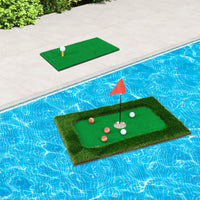 Costway Rectangular Floating Golf Green For Pool Includes Golf Hitting Mat 6 Golf Balls