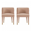 Maya Modern Velvet Dining Chair in Nude - Set of 2